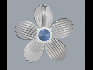 sterling silver single stone flower pendant jewelry Model Cetak 3D