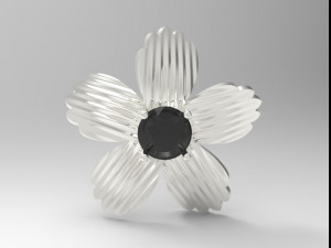 sterling silver single stone flower pendant jewelry Model Cetak 3D