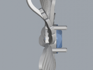 sterling silver single stone flower pendant jewelry Model Cetak 3D