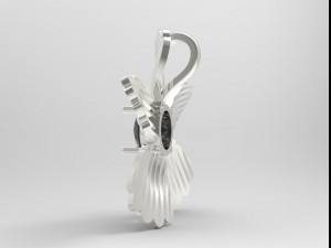 sterling silver single stone flower pendant jewelry Model Cetak 3D