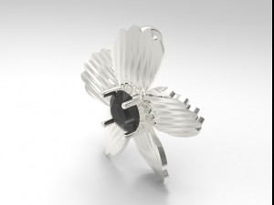 sterling silver single stone flower pendant jewelry Model Cetak 3D