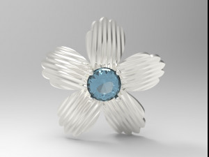 sterling silver single stone flower pendant jewelry Model Cetak 3D