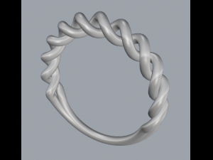 sterling silver twisted ring silver ring Model do druku 3D