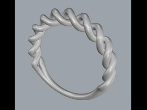 sterling silver twisted ring silver ring 3D Print Model