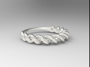 sterling silver twisted ring silver ring Model do druku 3D