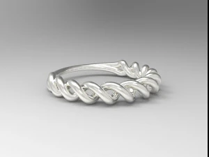 sterling silver twisted ring silver ring 3D Print Model