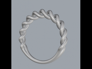 sterling silver twisted ring silver ring Model do druku 3D
