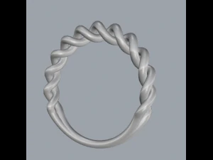 sterling silver twisted ring silver ring 3D Print Model