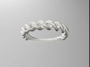 sterling silver twisted ring silver ring 3D Print Model