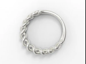 sterling silver twisted ring silver ring 3D Print Model