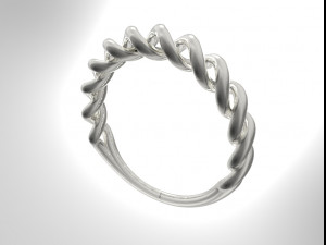 sterling silver twisted ring silver ring Model do druku 3D