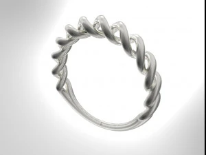 sterling silver twisted ring silver ring 3D Print Model