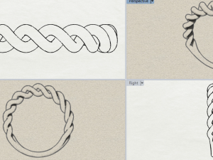 sterling silver twisted ring silver ring Model do druku 3D
