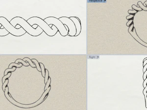 sterling silver twisted ring silver ring 3D Print Model