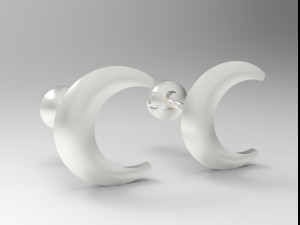 sterling silver crescent stud earrings jewelry 3D Print Model