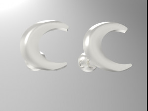 sterling silver crescent stud earrings jewelry 3D Print Model