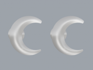 sterling silver crescent stud earrings jewelry 3D Print Model