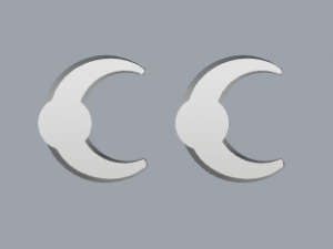 sterling silver crescent stud earrings jewelry 3D Print Model