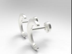 sterling silver crescent stud earrings jewelry 3D Print Model