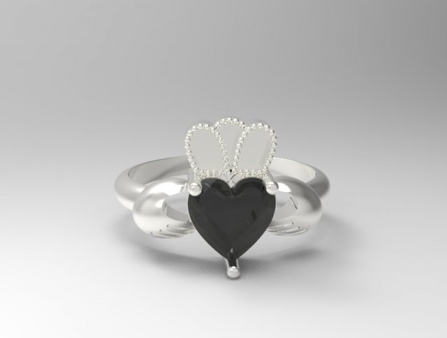 sterling silver claddagh heart ring jewelry Modello di stampa 3D .c4d .max .obj .3ds .fbx .stl .blend 