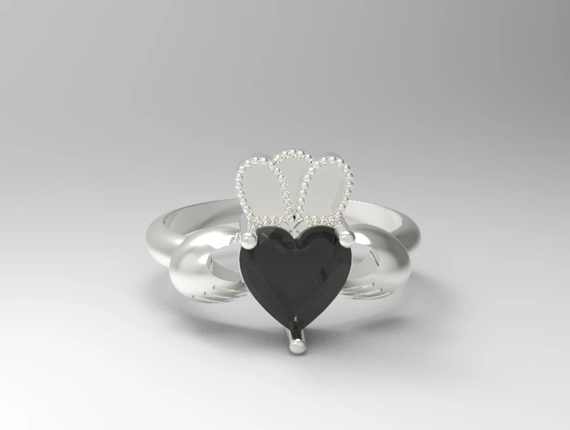 sterling silver claddagh heart ring jewelry 3D Print Model .c4d .max .obj .3ds .fbx .stl .blend