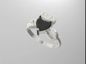 sterling silver claddagh heart ring jewelry 3D Print Model
