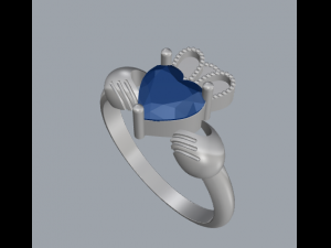 sterling silver claddagh heart ring jewelry Modello di stampa 3D