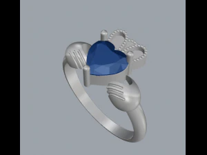 sterling silver claddagh heart ring jewelry 3D Print Model