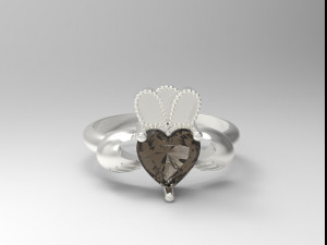 sterling silver claddagh heart ring jewelry Modello di stampa 3D
