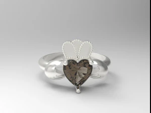 sterling silver claddagh heart ring jewelry 3D Print Model