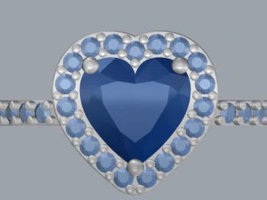 sterling silver heart halo ring jewelry 3D Print Model