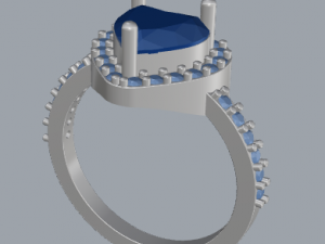 sterling silver heart halo ring jewelry Modèles 3D en vedette