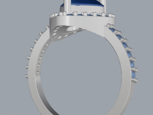 sterling silver heart halo ring jewelry Modèles 3D en vedette