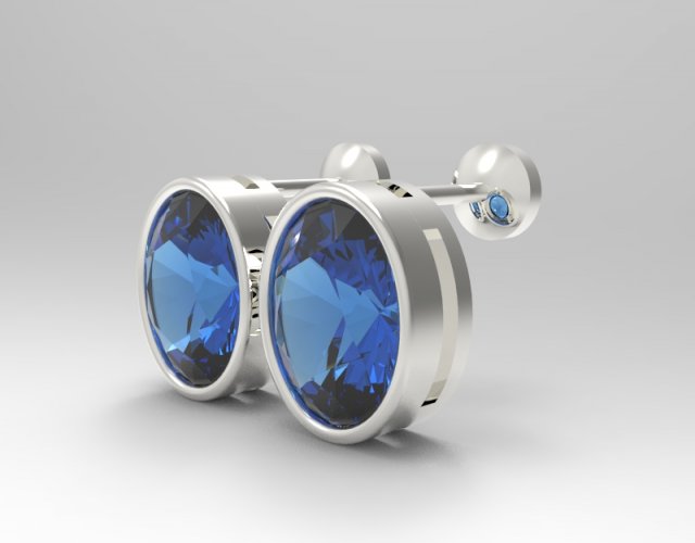 oval gemstone sterling silver stud earrings 3D प्रिंट मॉडल .c4d .max .obj .3ds .fbx .stl .blend 