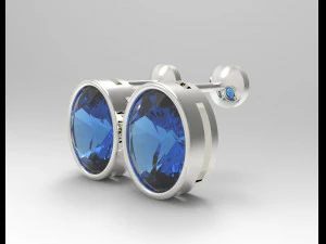 oval gemstone sterling silver stud earrings 3D Print Model