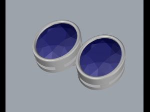 oval gemstone sterling silver stud earrings 3D प्रिंट मॉडल