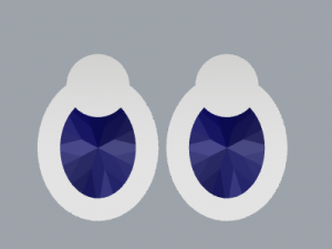 oval gemstone sterling silver stud earrings 3D प्रिंट मॉडल