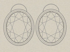 oval gemstone sterling silver stud earrings 3D Print Model