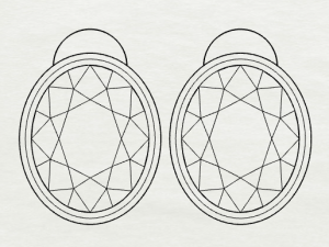 oval gemstone sterling silver stud earrings 3D प्रिंट मॉडल