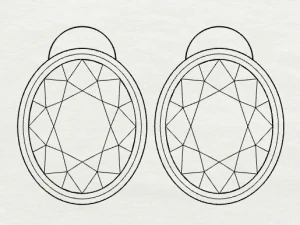 oval gemstone sterling silver stud earrings 3D Print Model