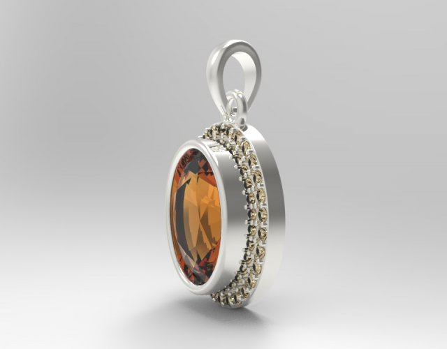 sterling silver halo oval design pendant jewelry 3D Принт Модель .c4d .max .obj .3ds .fbx .stl .blend