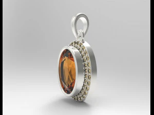 gioielli con pendente dal design ovale aureola in argento sterling Modello di stampa 3D