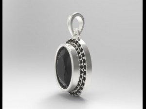sterling silver halo oval design pendant jewelry 3D Принт Модель