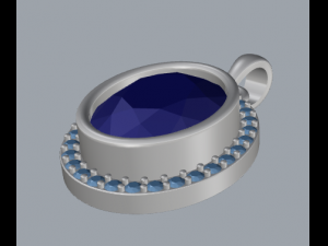 sterling silver halo oval design pendant jewelry 3D Принт Модель