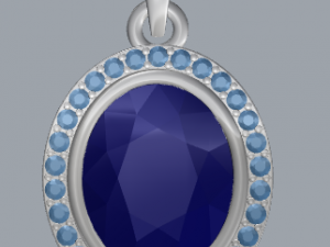 sterling silver halo oval design pendant jewelry 3D Принт Модель
