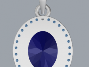 sterling silver halo oval design pendant jewelry 3D Принт Модель