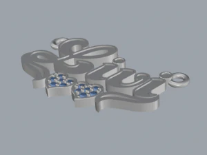 sterling silver custom name design necklace jewelry 3D Print Model