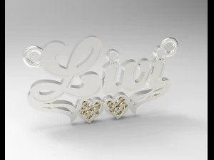 sterling silver custom name design necklace jewelry 3D Print Model