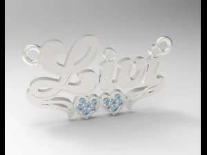 sterling silver custom name design necklace jewelry 3D Print Model