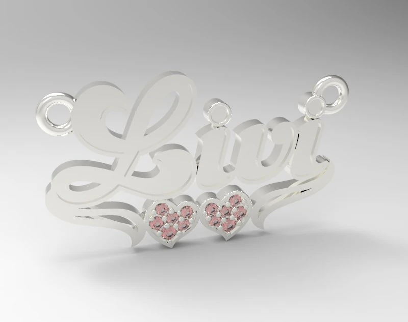 sterling silver custom name design necklace jewelry 3D Print Model .c4d .max .obj .3ds .fbx .stl .blend 